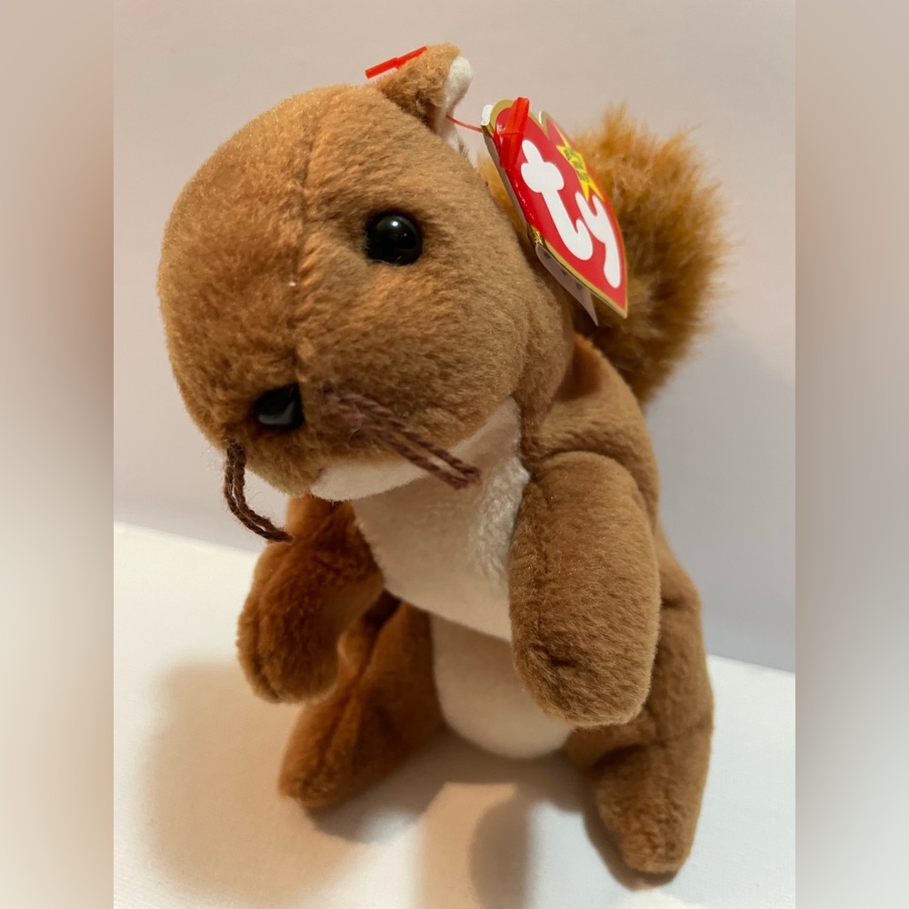 Ty Beanie Babies Nuts The Squirrel PVC Pellets RARE Retired 1996 4th Gen